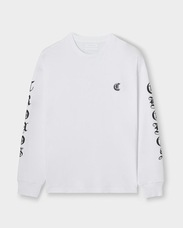 CRONOS BLACKLETTER SOFT MOTION L/S TEE【WHITE】
