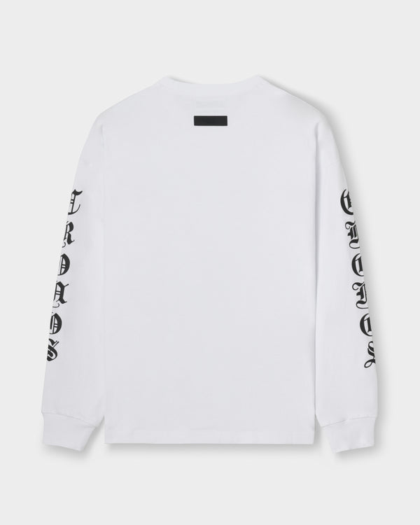 CRONOS BLACKLETTER SOFT MOTION L/S TEE【WHITE】