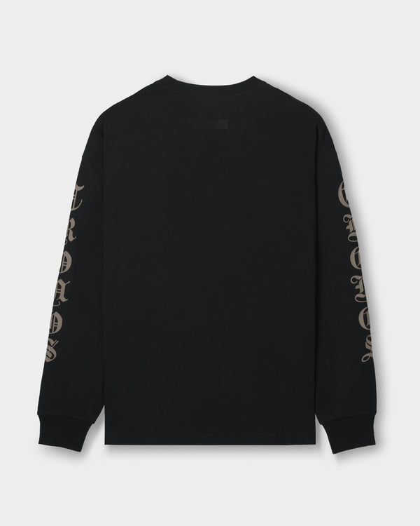 CRONOS BLACKLETTER SOFT MOTION L/S TEE【BLACK×TAUPE】