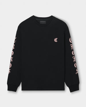 CRONOS BLACKLETTER SOFT MOTION L/S TEE【BLACK×PINK】