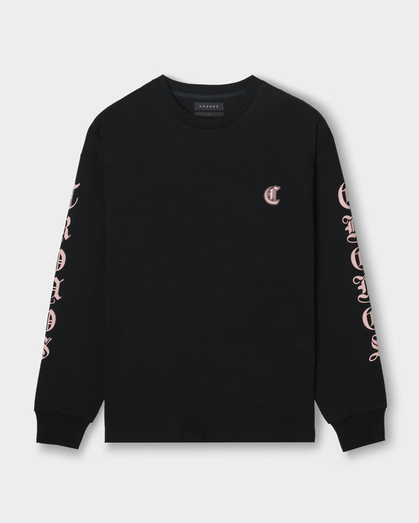 CRONOS BLACKLETTER SOFT MOTION L/S TEE【BLACK×PINK】
