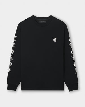 CRONOS BLACKLETTER SOFT MOTION L/S TEE【BLACK×WHITE】
