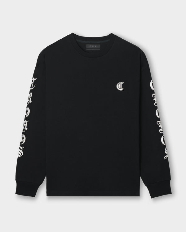 CRONOS BLACKLETTER SOFT MOTION L/S TEE【BLACK×WHITE】