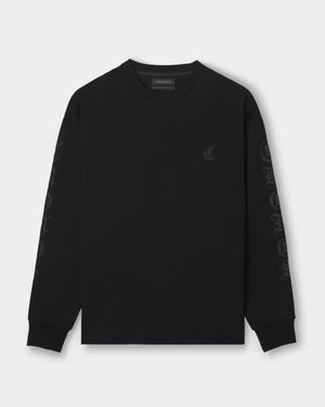 CRONOS BLACKLETTER SOFT MOTION L/S TEE【BLACK】