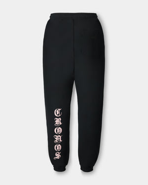 CRONOS BLACKLETTER SOFT MOTION SWEAT PANTS【BLACK×PINK】
