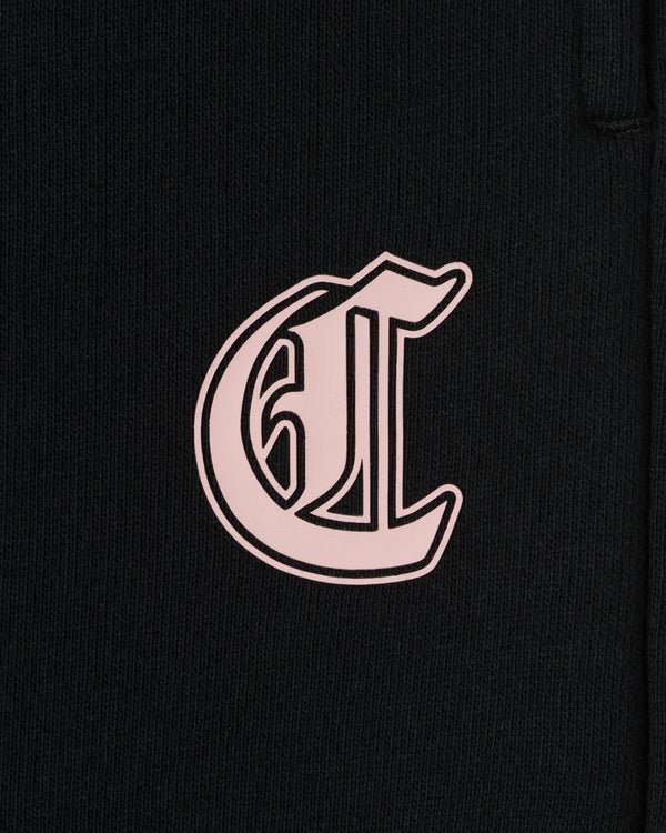 CRONOS BLACKLETTER SOFT MOTION SWEAT PANTS【BLACK×PINK】