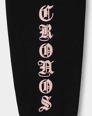 CRONOS BLACKLETTER SOFT MOTION SWEAT PANTS【BLACK×PINK】