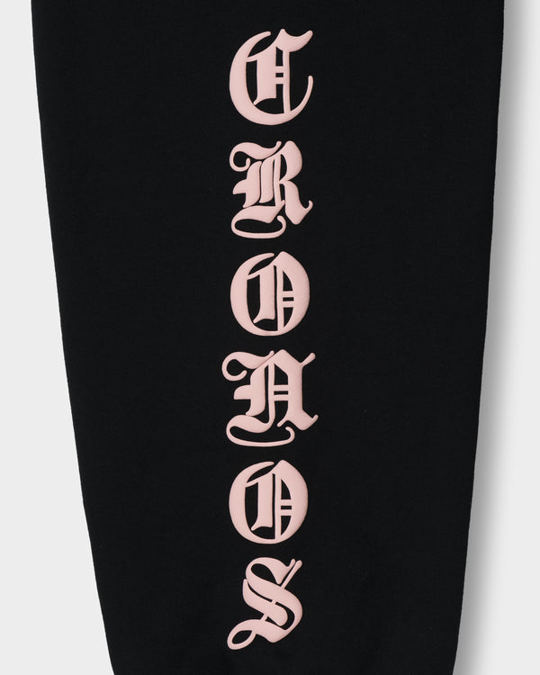 CRONOS BLACKLETTER SOFT MOTION SWEAT PANTS【BLACK×PINK】