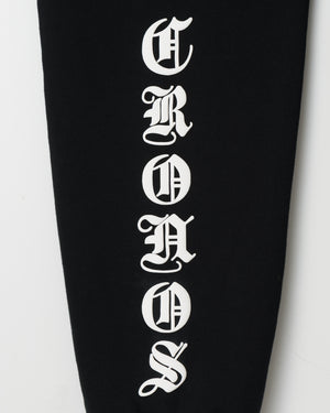 CRONOS BLACKLETTER SOFT MOTION SWEAT PANTS【BLACK×WHITE】