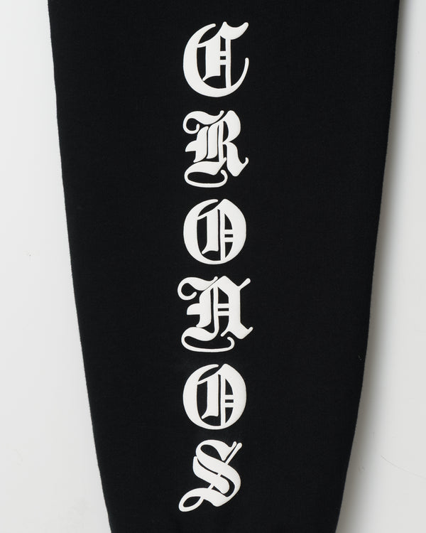 CRONOS BLACKLETTER SOFT MOTION SWEAT PANTS【BLACK×WHITE】