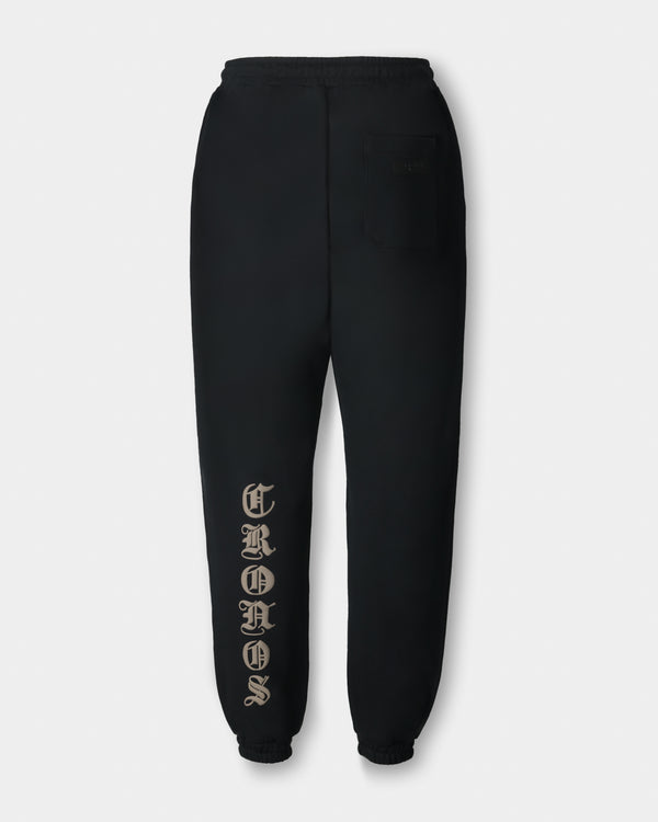 CRONOS BLACKLETTER SOFT MOTION SWEAT PANTS【BLACK×TAUPE】