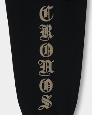 CRONOS BLACKLETTER SOFT MOTION SWEAT PANTS【BLACK×TAUPE】