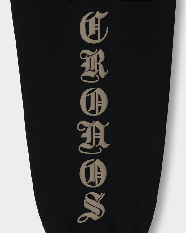 CRONOS BLACKLETTER SOFT MOTION SWEAT PANTS【BLACK×TAUPE】