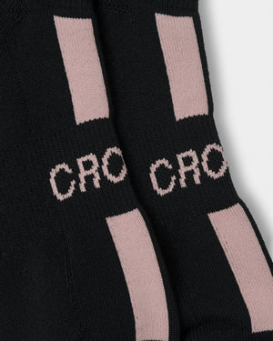 CRONOS LINE MARK SOCKS【BLACK×PINK】