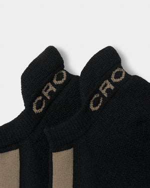 CRONOS LINE MARK SOCKS【BLACK×TAUPE】