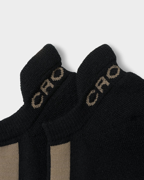 CRONOS LINE MARK SOCKS【BLACK×TAUPE】