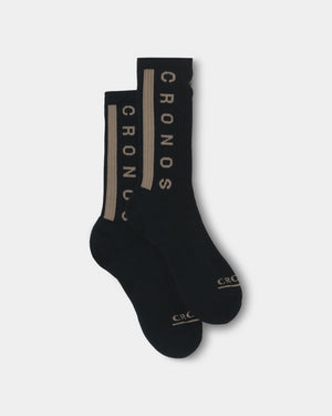 CRONOS LINEWEAVE SOCKS【BLACK×TAUPE】