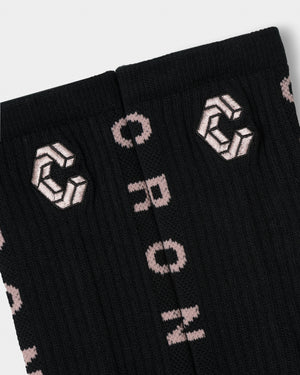 CRONOS LINEWEAVE SOCKS【BLACK×PINK】