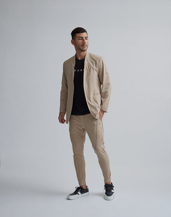 CRONOS BLACK COLLARLESS STRETCH JACKET