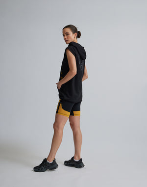 CRONOS WOMEN SLEEVELESS HOODIE【BLACK】