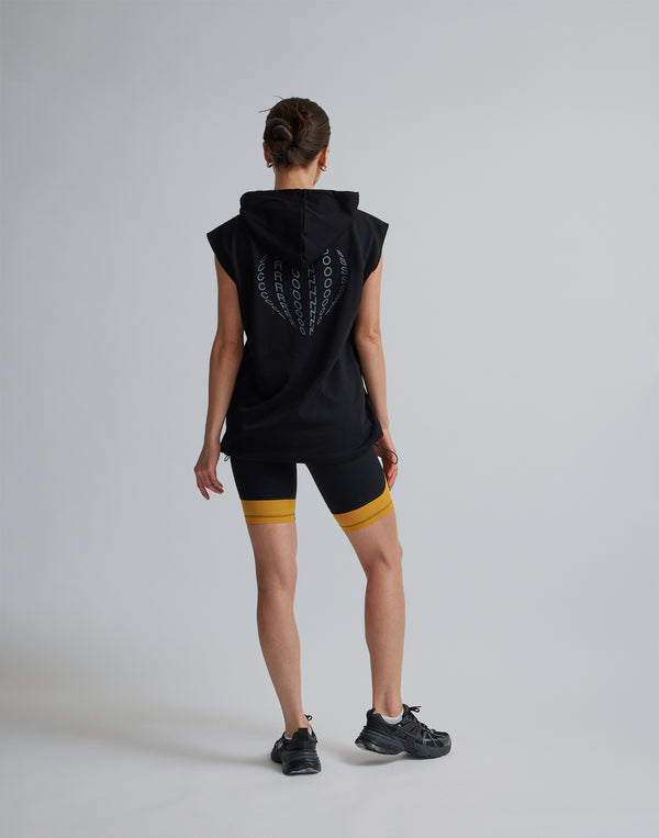 CRONOS WOMEN SLEEVELESS HOODIE【BLACK】