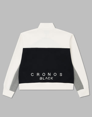 CRONOS BLACK COLOR-BLOCK DESIGN HALF-ZIP 【BLACK】