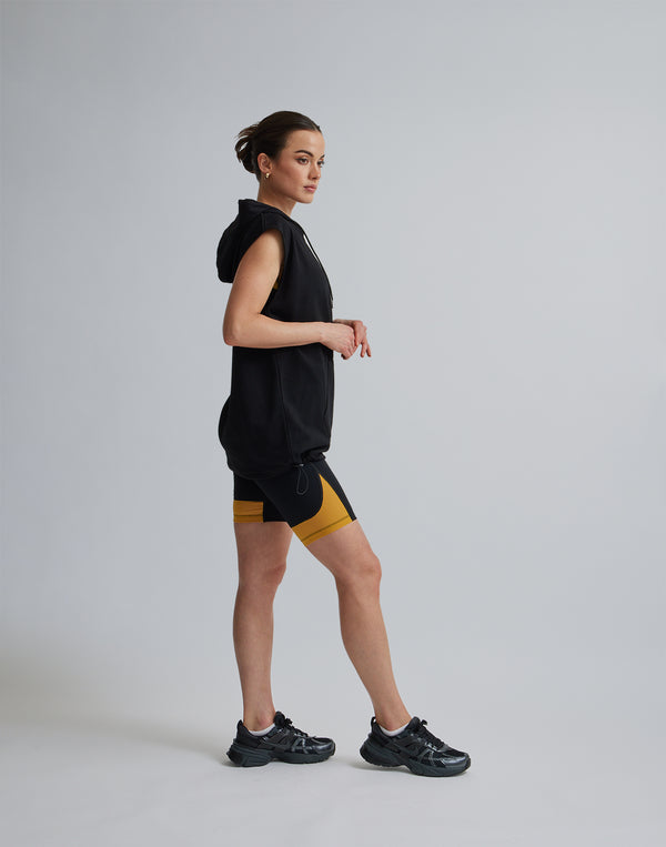 CRONOS WOMEN SLEEVELESS HOODIE【BLACK】