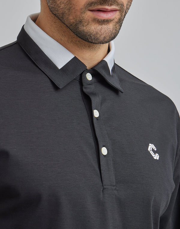 CRONOS BLACK STRETCH POLO