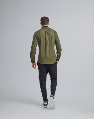 CRONOS BLACK SWITHED COLLAR STRETCH SHIRTS
