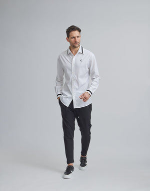 CRONOS BLACK SWITHED COLLAR STRETCH SHIRTS