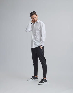 CRONOS BLACK SWITHED COLLAR STRETCH SHIRTS