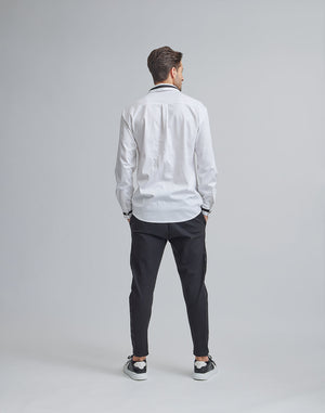 CRONOS BLACK SWITHED COLLAR STRETCH SHIRTS