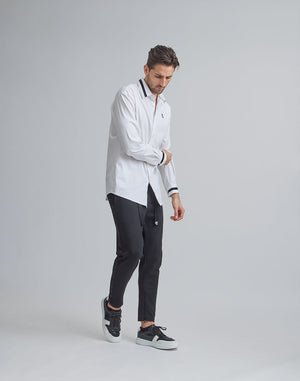 CRONOS BLACK SWITHED COLLAR STRETCH SHIRTS