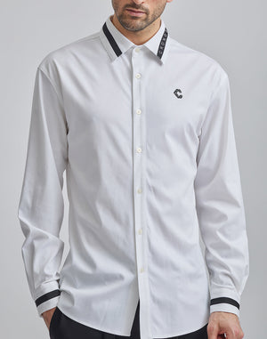 CRONOS BLACK SWITHED COLLAR STRETCH SHIRTS
