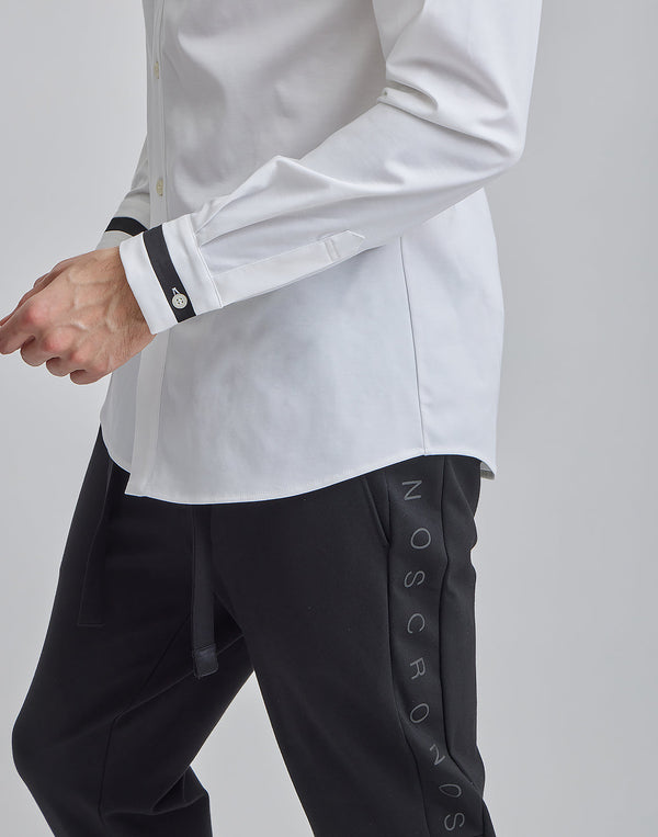 CRONOS BLACK SWITHED COLLAR STRETCH SHIRTS