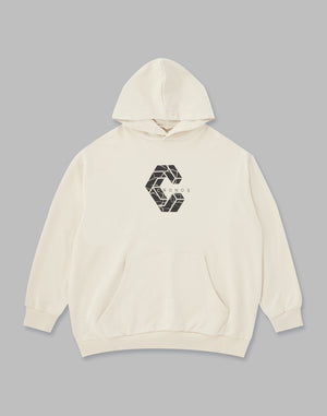 CRONOS SIGNATURE LOGO HOODIE【CREAM】