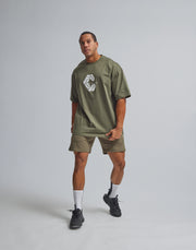 CRONOS SIGNATURE LOGO OVERSIZE T-SHIRTS【KHAKI】
