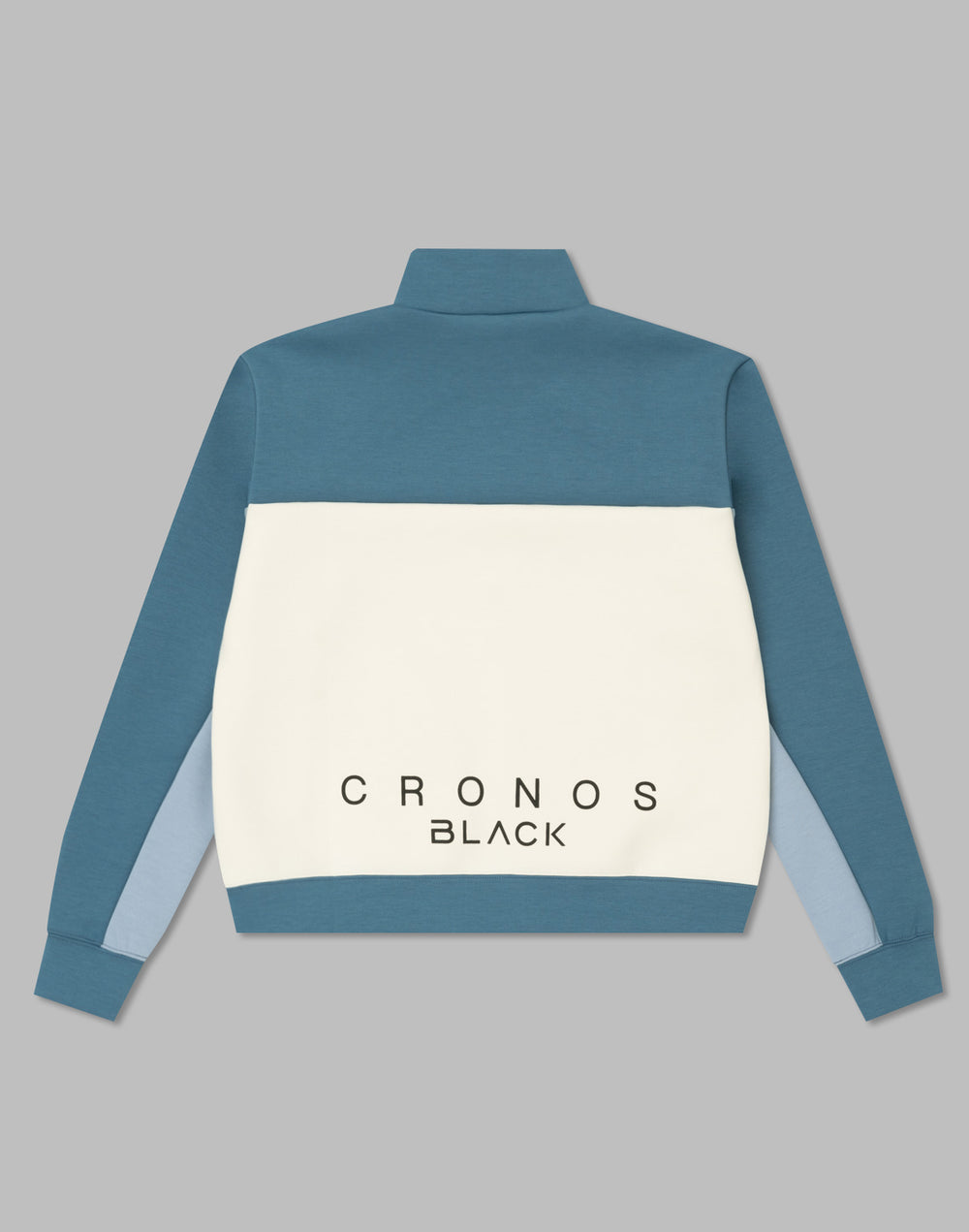CRONOS BLACK COLOR-BLOCK DESIGN HALF-ZIP [WHITE]