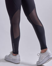 CRONOS WOMEN BACK KNEES MESH LEGGINGS【BLACK】