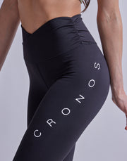 CRONOS WOMEN WAIST TWIST LEGGINGS【KHAKI】