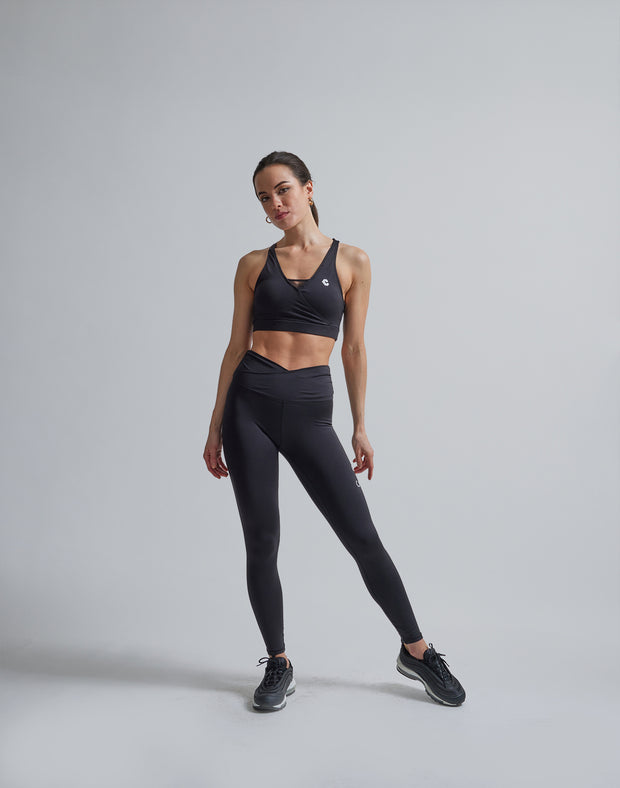 CRONOS WOMEN BACK TWIST BRA【BLACK】
