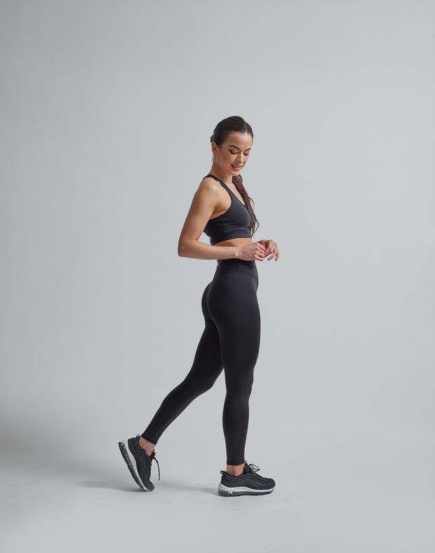 CRONOS WOMEN WAIST TWIST LEGGINGS【BLACK】