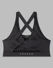 CRONOS WOMEN BACK TWIST BRA【BLACK】