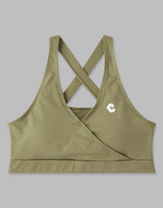 CRONOS WOMEN BACK TWIST BRA【KHAKI】