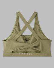 CRONOS WOMEN BACK TWIST BRA【KHAKI】