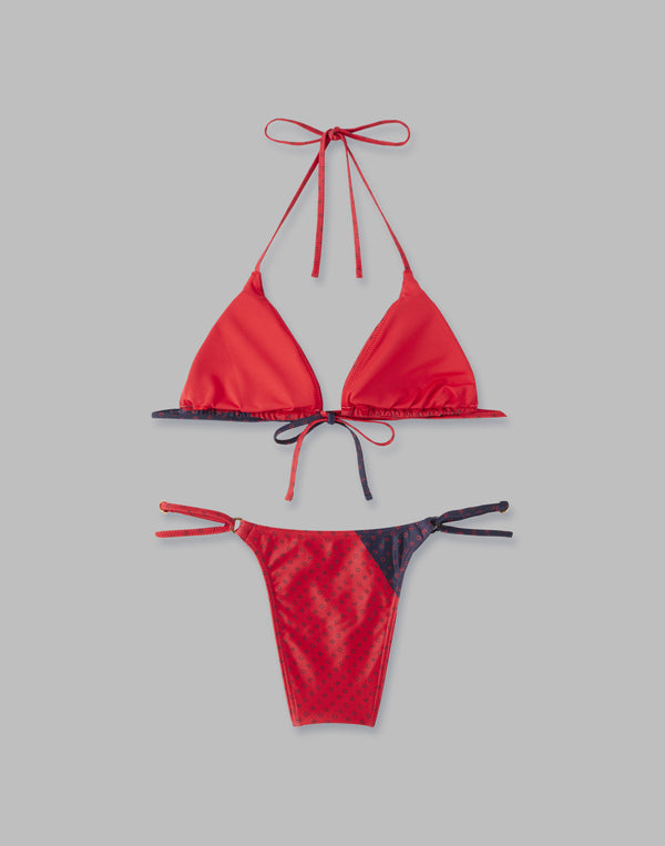 CRONOS WOMEN NEW MONOGRAM BIKINI【RED×NAVY】