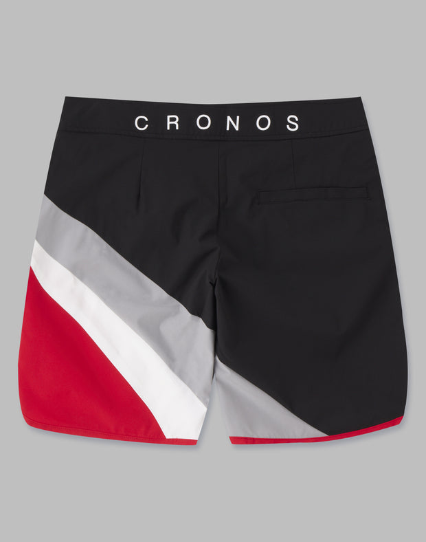 CRONOS LINED BOARD SHORTS【BLACK×RED】 - クロノス CRONOS Official