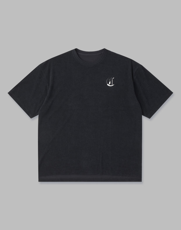 CRONOS PILE FABRIC OVERSIZE T-SHIRTS【BLACK】