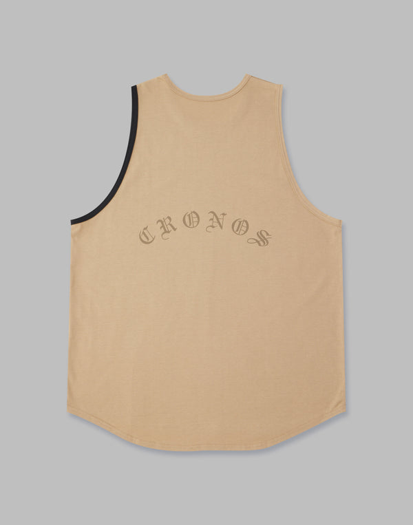 CRONOS 黑色字母標誌背心 [棕色]