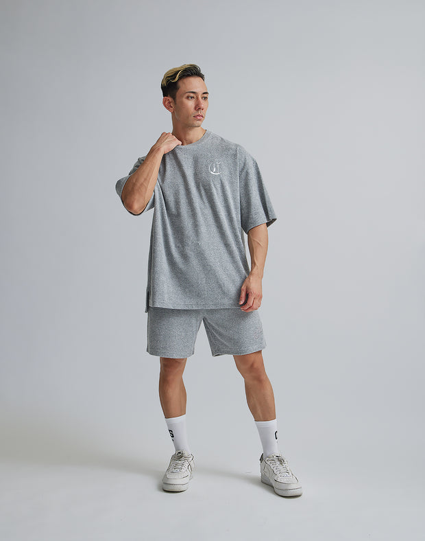 CRONOS PILE FABRIC OVERSIZE T-SHIRTS【T.GRAY】